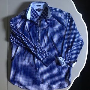 TOMMY HILFIGER Gingham Plaid Print Long Sleeve Button Down Slim Fit Shirt